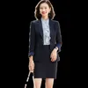 Temperament Dames Office Suit Rok Tweedelige Winter Casual Hoge Kwaliteit Jas Elegante Taille 210527