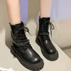 Boots Chain Platform Ankle Women 2022 Autumn Thick Heels Punk Motorcycle Leather Lady Ytmtloy Round Toe Botines De Mujer Sexy