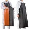 Tabliers épais imperméables pour Chef de boucher, tablier de travail antisalissure en PVC noir pour hommes et femmes BBQ, bavoirs de cuisine robustes unisexes