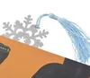 Segnalibri con fiocco di neve in metallo Segnalibro Nappa Bomboniere Regalo di compleanno di Natale con scatola Forniture per feste di matrimonio