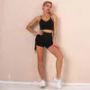 Summer Sport Feitir Mulher Sexy Gym Workout Bra Fitness Ctop Topo + Cordão Ioga Shorts Mulheres Running Deportiva Pantalones Mujer 210514