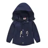 Ins New Girl Boy Kids Långärmad Hooded Cardigan Coat 100% Bomull Tjej Vår Fall Casual Outwear Kids Cute Coat 2-8T