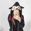 Japanische süße Street Fashion Frauen Hoodies Harajuku Kawaii Ohr Kapuzen Sweatshirt Sakura Stickerei Plus Samt Pullover Tops 210805