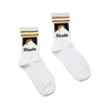 Носки Rhude, высококачественные хлопковые европейско-американские уличные трендовые носки для мужчин и женщин, простые буквы для пар, In-tube80kv