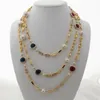 Y Ying – collier Long en perles Keshi blanches de culture d'eau douce, pavé de zircone cubique, chaîne plaquée couleur or, 70 pouces, 9166950