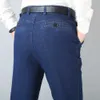Kalın Jean Homme erkek Kot Adam Rahat Büyük Boy Erkekler Denim Orta Bel Düz Katı Renk Uzun Pantolon Artı Aşırı Boyutu 210723