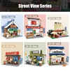 City Tavern Food Shop Retail Butik Tegelstenar För Japansk Street View Restaurant Diy House Building Blocks Leksaker för Kids X0902