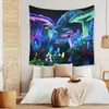 Tapestries Trippy Mountain Planet Tapestry Hippie Golven Abstract Ruimte Landschap Galaxy Wand Hanging