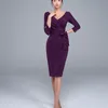 Högkvalitativ vårhöst Casual Pencil Bodycon Klänning Kvinnor Beading Slida Sexiga Eleganta Klänningar Slitage på Arbete Vestidos 210603