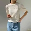 Puff Short Sleeve Woman Summer Tops Simple Solid O-neck Shirts for Women Blouses All Match OL Blusas Mujer 210514