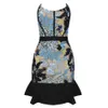 Elegant Heavy Embroidery Sequin Dress Sexy Bodycon Off-Shoulder Ruffled Evening Party Mini Female Vestidos 210527