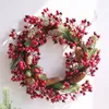 Fiori decorativi Ghirlande Flone Christmas Berry Wreath Pianta artificiale Vite Natural Pine Fruit Simulation Garland Home Door Decor