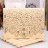 Greeting Cards 25 Pcs Luxury Wedding Supplies Red White Vintage Lace Luxurious Elegant Golden Laser Cut Invitation Card5583958