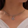 Colares pendentes Super Fairy Butterfly Clavicle Chain Moda Temperamental Estrela Lua Carinho Incluste Diamante Colar para Mulheres Judeu Partido Judeu Judeu