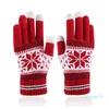 Роскошь - осень и зимний сенсорный экран перчатки для мужчин и женщин мода снежинки пальца добавление плюшевых вязаных теплых перчаток