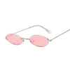 Retro små ovala solglasögon kvinnor vintage varumärke nyanser svart röd metall färg solglasögon för kvinnlig modedesigner lunette