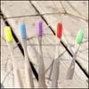 Engångs tandborstar bad leveranser el hem trädgård anländer godis färg bambu tandborste adt rund handtag naturligt rör miljövänligt oral