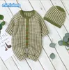 Ins Babykinder Kleidung Stricker Rolgen O-Neck Long Sleeve warmer Strampler + Hut Strickjacken 3 Farben
