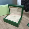 Hjd 2022 Lyx Grön R lådor O Herr För Original L Inner E Yttre X Damklockor Lådor Herr Armbandsur Presentkort Broschyr Tygväska designer Watch Box