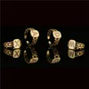 Moda A-Z Letter Pierścień Hip Hop Regulowane Złote Inicjały CZ OŚWIADCZENIE Nazwa pierścieni dla kobiet