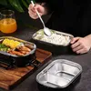 Boîte à lunch en acier inoxydable 304 monocouche et double couche scellée étanche Bento Portable isolé récipient alimentaire 210423