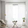 Cortina cortinas modernas chiffon sólido branco tule cortinas para sala de estar quarto decoração janela tratamento acabado voile drapejar casa de dezembro