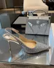 nuove scarpe eleganti 23ss data del matrimonio festa tacchi a punta tacchi marchio di moda sparkle tacco da donna glitterato a punta