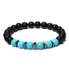 Fashion Natural stone Black Onyx beads Bracelets Hematite Spacer Malachites Howlites Turquoises bead charm male Bracelet