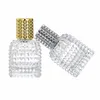 30ml 50ml Empty Transparent Pineapple Crystal Glass Bottle Gold Silver Spray Pump Lid Portable Clear Flat Round Cosmetic Packaging Atomizer Perfume Vials