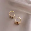 2021 new classic Roman digital round Charm Stud Earrings with Simple needle South Korean women's jewelry temperament party Earring