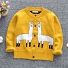 Spring Autumn Baby Boys Girls Alpaca Pattern Cardigan Coat Children Clothing Boy Girl Long Sleeve Knitted Kids 210521