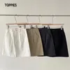 Toppies Verão Branco Algodão Mini Saias Alta Cintura A linha Saias Sólida Color Bolsos Voltar Casual Streetwear 210412