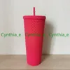 2021 TTARBUCKS Double Black Durian Laser Straw Cup Tumblers Mermaid Plastic Cold Water Coffee Cups Gift Mug 2748