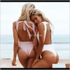 Women'S Jumpsuits Rompers Apparel Women Clothes Sexy Skinny Spaghetti Strap Bandage Backless Underwear Deep Budj9