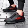 Professional Breathable running shoes men black red lightweight soft sole versatile mens leisure sports sneakers trainers