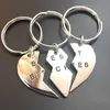 3/ensemble nouveau coeur brisé meilleures chiennes pour toujours porte-clés porte-clés bijoux cadeau pour une amie G1019