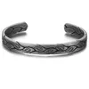 Simple High Quality Metal Leaf Ancient Tin Color Punk Viking Bracelet Men's Open Bracelet Jewelry Gift