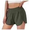 Running Shorts Summer Women's Solid Färger Elastisk Midja Fitness Sport Casual Loose Jogging Snabbtorkande Hög Shorts # G4