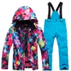 Giacche da sci Tuta da sci per bambini invernali russi Ragazzi Ragazze Abbigliamento da neve Set da snowboard Abbigliamento sportivo da esterno impermeabile Pantalone