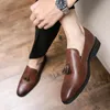 Brogue 9289 Men Fashion Loafers Rubber Sole Business Dress Lether Flats Leather Shoes Office For Man Mocasins