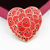 Red Heart Pretty Poppy Flower Pins Brooch Day Poppy Brooch Royal British Legion Poppy Flower Pins Insignia 1731 T2