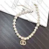 Designer Necklace C Letter women Pendant Necklace Designer Jewelry Crystal Diamond Pearl Gold Necklaces Best Quality H1115