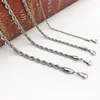 Roestvrijstalen touwketting ketting 2-5 mm vervagen nooit waterdichte choker kettingen mannen vrouwen draai hiphop sieraden 316L zilveren ketens geschenken 18-24 inch ykza