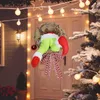 Christmas Thief Burlap Wreath Stealer Design Christmas Tree Decoration Xmas Decor Garland Decoration Home Front Door Wreath Hoop H1020