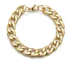 Link Chain Mens 18K Gold Bracelet Chunky Stainless Steel Curb Cuban Bracelets For Women Unisex Wrist Jewelry Gifts Kent22
