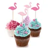 Festive Supplies Other & Party 20/40/60Pcs Flamingo Cake Cupcake Topper Flags Kids Baby Shower Birthday Wedding Decoration SuppliesOther