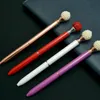 Fashion NEW Small Many Grain Pearl Pen Metal Ballpoint Pens School Office Writing Supplies Stationery Student