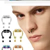 Magnetic Nose Cuff Fake Piercing Nose Ring Body Jewelry Titanium Stainless Steel Hoop Septum Rings For Women and Men Hip Hop Punk Fashion Night CLub Gifts for Guys