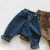 Style coréen Bébé Garçons Filles Cowboy Pantalons Enfants Casual Taille Élastique Pantalon Vêtements Pour Enfants Automne Bébé Garçons Filles Jeans 211224