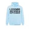 Herren-Kapuzenpullover, Sweatshirts, Legenden sind im September, Geburtstagspullover, Jahrestag, Geburt, Herren-Kapuzenpullover, Übergröße, Geschenk, gemütlich